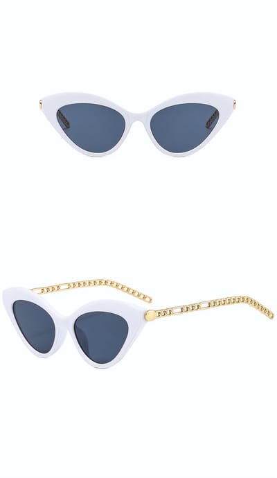DAEBAK Cat Eye vrouwen zonnebril in kat oog vorm [White / Wit - Grey / Grijs] Katten Festival Cat's dames