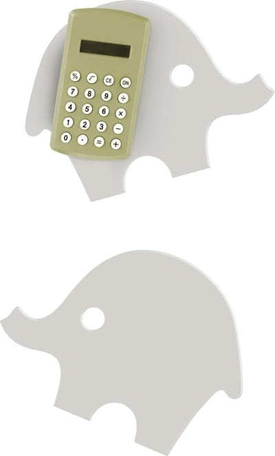 Siconi Sticky Organiser Animal Baby Olifant - Set van 2 stuks - Grijs