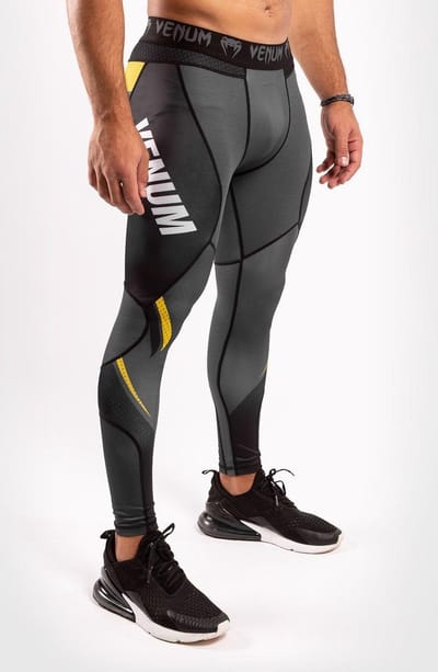 Venum ONE FC Impact Compression Tights Legging Grijs Geel - S - Jeans Maat 30