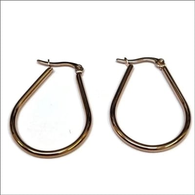 Aramat Jewels | Oorringen | Stijlvolle Druppel Oorringen - Rvs Oorbellen | Rosékleurig | |2mm | Staal | Volwassenen | Verkleurd niet