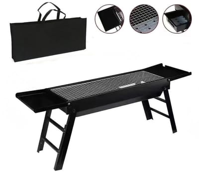 Rolu BBQ – Barbecue – Grill – Houtskool BBQ – Camping – Voor 3 Tot 5 Personen – 60 x 22 x 33 CM – Inclusief Opbergtas