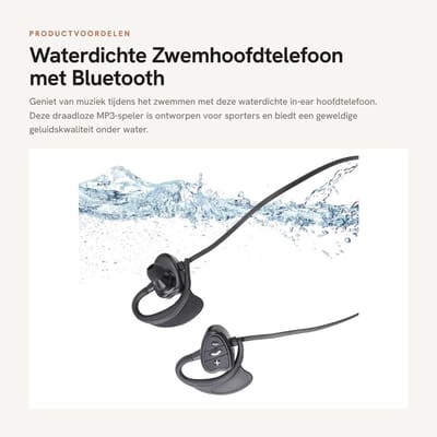 Dailygoods - Waterdichte Zwemhoofdtelefoon met Bluetooth