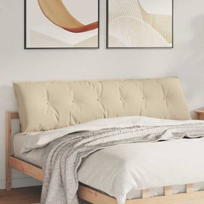 vidaXL - Rugkussen - Crèmekleurig - 180 - x - 50 - cm - Microvezel - Stof