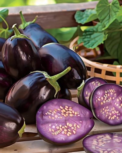 Aubergine Zaden Patio Baby F1 Solanum Melongena Eenjarig