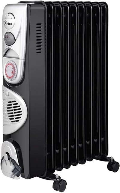 Elektrische Olieradiator 2500W met 9 Elementen, Timer en Turbo Ventilator