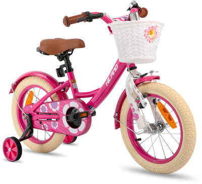 Hiland Kinderfiets - 12 Inch - Voor Jongens & Meisjes - Met Mandje, Bel & Bagagedrager - Inclusief Zijwieltjes - Geschikt voor buitenactiviteiten in de lente
