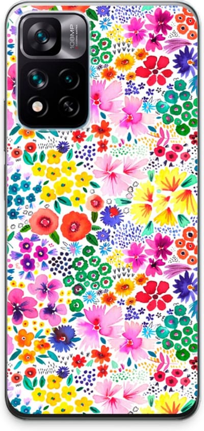 Case Company® - Hoesje geschikt voor Xiaomi 11i Hypercharge hoesje - Little Flowers - Soft Cover Telefoonhoesje - Bescherming aan alle Kanten en Schermrand