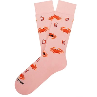 Jimmy Lion unisex sokken cool crab roze