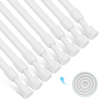 Verstelbare Stang - Telescopische Rod - Ruimte Indelen - Geen Boren Nodig - 30-50cm 8 Stuks - Wit