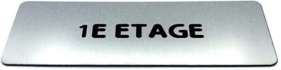 Deurbordje RVS-Look met tekst 1e etage - Ronde letter - Formaat 150 mm x 50 mm x 1,6 mm - Zelfklevend | Geborstelde RVS-look toplaag | Gratis Verzending | Decoporta
