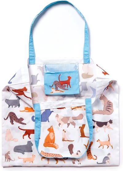 Opvouwbare Tas - Feline Fine Cats - Katten - RPET Herbruikbaar - 42x44cm