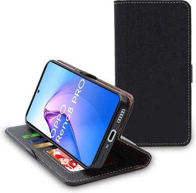 ebestStar - Hoes geschikt voor Oppo Reno8 Pro 5G, Wallet Etui, Book case hoesje, Zwart