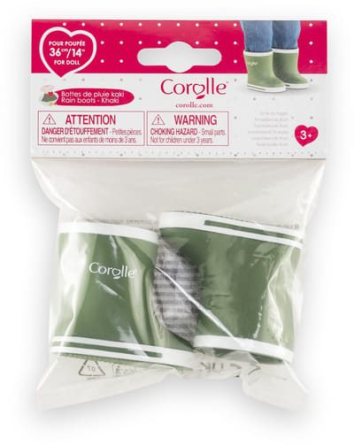 Corolle poppen regenlaarzen - 36cm - poppenaccessoire groen.