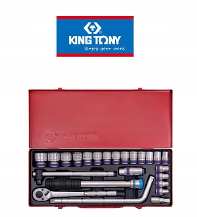 King Tony 1/2" 24-delige Doppenset 12-zijdig met gratis sok