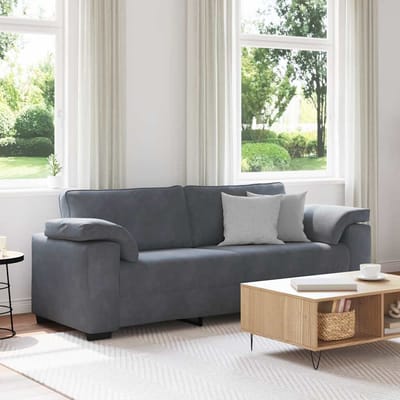 vidaXL - 3-zitsbank - 220x77x82 - cm - fluweel - donkergrijs