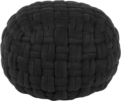 HOPA - Poef - Zwart - 45 cm - Fluweel