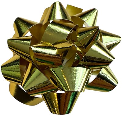 Cadeau strikjes Starbow zelfklevend 10mm x Ø60mm kleur metallic goud 30 stuks