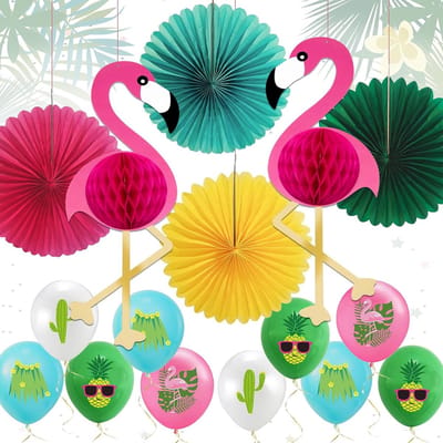 JGS Premium - Hawaii-feest volwassenen decoratie zomer verjaardagsfeest ballonnen hangdecoratie 24 stuks.