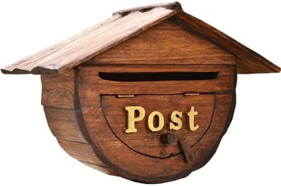 Wandbrievenbus - Decoratieve brievenbus - Post ontvangen - Antieke stijl - 26x39cm - Bruin