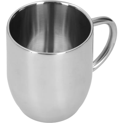 304 Roestvrij Staal Dubbellaags Koffiekop Verdikkend Handvat Markeerbeker 350ml voor Kantoor gray