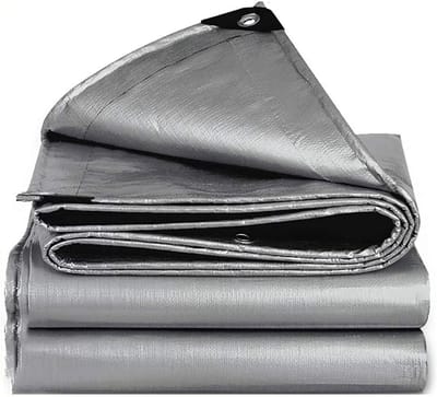 Waterdicht Afdekzeil - Beschermhoes Zeil - Buiten Beschermen - Met Oogjes - 240 x 390 cm - Zilver