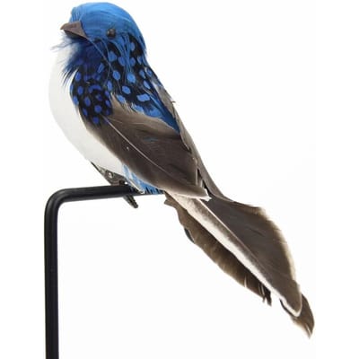 1PC Kunstveer Vogel Tuindecoratie Simulatie Schuim Vogel Nep Sparrow blauw