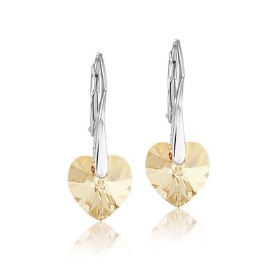 Montebello Oorbellen Lily HZ42 - Swarovski Hart - 925 Zilver Gerhod. - Ø10mm - 25mm