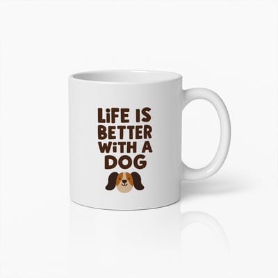 Het Leven Is Beter met een Hond Mok 330ml | Leuke Koffiebeker voor Hondenliefhebbers | Perfect Cadeau voor Huisdiereigenaren