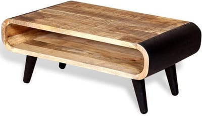 Salontafel Mangohout - Koffietafel Woonkamer - Opbergen Woonkamer - Handgemaakt Uniek Karakter - 90 x 55 x 39 cm