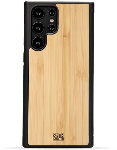 SMOOTH houten Samsung Galaxy S24 Ultra hoesje - BAMBOE - stijlvol en beschermend - gemaakt van echt hout en TPU - ecologisch en duurzaam