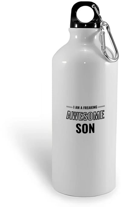 Hacebo® - I am a freaking awesome son waterfles - Zoon - de meest geweldigste zoon - verjaardagscadeau - verjaardag - cadeau - cadeautje voor zoon - zoon artikelen - kado - geschenk - gift - water fles - 400ML