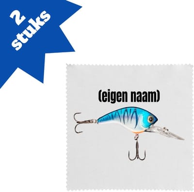 Akyol - visser haak met aas met eigen naam brillendoekjes - Vissen - liefhebber van vissen - iemand die houdt van vissen - verjaardag - cadeau - kado - geschenk - 17,8 bij 17,8 cm - 2 stuks
