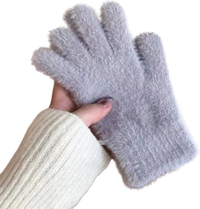 Bovista Winterhandschoen - Handschoenen - Touchscreen Handschoenen - Handschoenen WInter - Winter - Pluche - Grijs