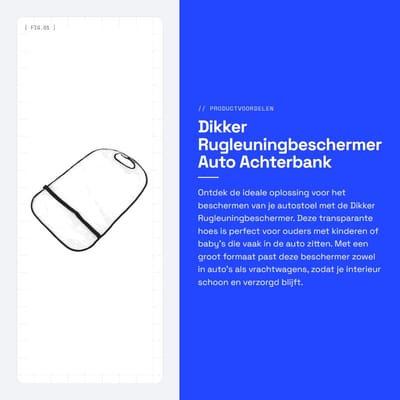 Dailygoods- Rugleuningbeschermer Dikker - Autostoelhoes Set - Reinigingshoes - Achterbank Hoes - Groot Formaat - Transparant