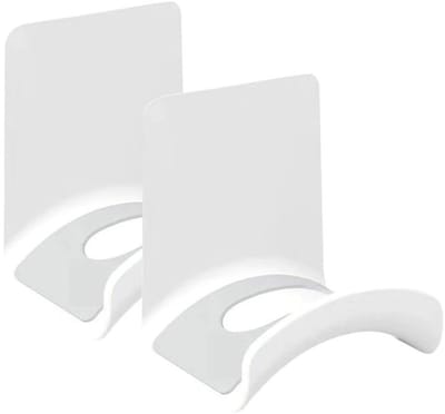 2 hoofdtelefoonhouders - met sterke tape - praktisch en van hoge kwaliteit - wandmontage voor gaming-hoofdtelefoons en oordopjes - wit - stijl B