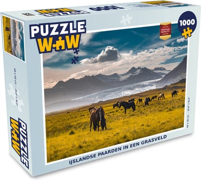 Puzzel IJsland - Bergen - Paarden - Legpuzzel - Puzzel 1000 stukjes volwassenen