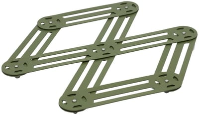 Onderzetter voor Pannen en Ovenschalen - Uitschuifbaar - RVS - Vintage - Khaki Groen - 25.5 X 11,8 X 1,8 cm