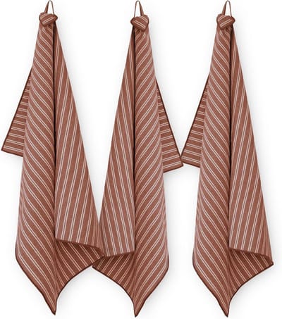 Theedoeken Set - Keukendoeken Katoen - Keukenwerk - Gewassen Katoen - 50 x 70 cm - Terracotta Bruin