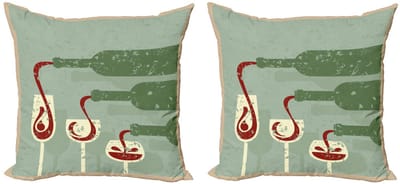 ABAKUHAUS Dekokussen – 2x50x50 cm – Grunge groen – Dubbelzijdig bedrukt