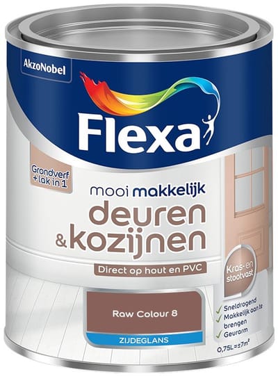 Flexa - Mooi Makkelijk Deuren & Kozijnen Zijdeglans - Raw Colour 8 - Mengverf - 750 Ml
