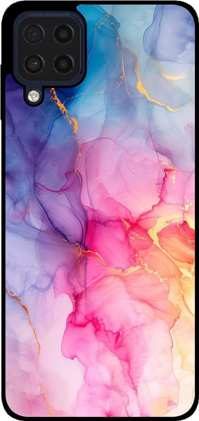 Smartphonica Telefoonhoesje Geschikt voor Samsung Galaxy M32 4G met marmer opdruk - TPU backcover case marble design - Regenboog geschikt voor Samsung Galaxy M32 4G