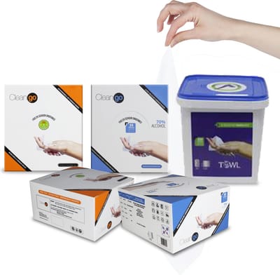 Clean Go - Hygiëne pakket 2 (set) - vochtige antibacteriële + alcoholdoekjes – 420 stuks
