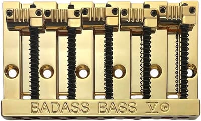 Allparts BB3345002 Leo Quan Badass V 5-snarige Basbrug - Goud