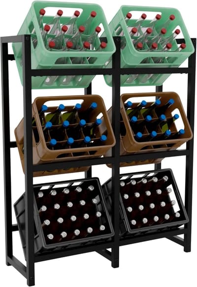 Robuust Zwart Krattenrek - 116x91x31 cm - Slimme Opberging voor Kasten