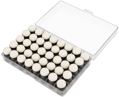 Dailygoods- Vingerspons 40 Stuks - Sponsdauber - Kunststof - Opbergdoos - Diameter 1,8 cm - Lengte 3,3 cm - Sterk absorberend