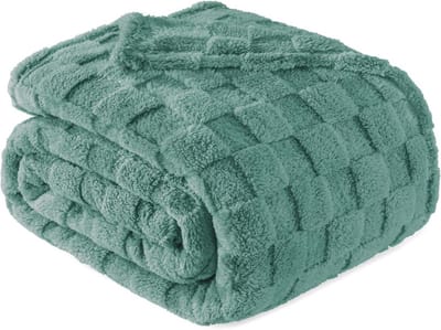 Kingsize flanellen fleece deken - Super zachte en warme geruite plaid voor elk seizoen (229 x 264 cm)