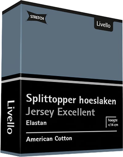 Livello Hoeslaken Splittopper Jersey Excellent Denim 250 gr 140x200 t/m 160x220