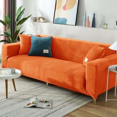 Fluweel Pluche Bankovertrek Elastisch L-vorm Bankhoezen All-Inclusive Effen Kleur Stretch Bankhoes Voor Woonkamer Huisdecoratie 1seater 90-140cm 1PC