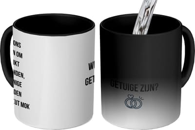 Magic Mok - 275ML - Koffiemok Vriend - Koffietas geschenk - Koffiebeker Vriendin - Mokken - Koffietassen Getuige - Spreuken - Quote - Wil jij mijn getuige zijn - Grote theemok - Theemokken groot - Leuke thee mok - Thee tas Verloofd - Grappige cadeaus