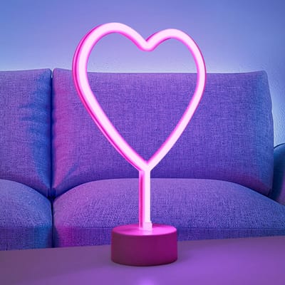JUST LIGHT. GmbH LED tafellamp Neon Hart, op batterijen